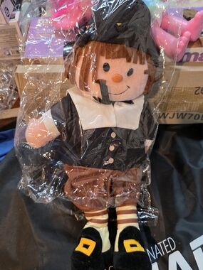 Plush Pilgrim Doll in Black & Brown - Kids Toy